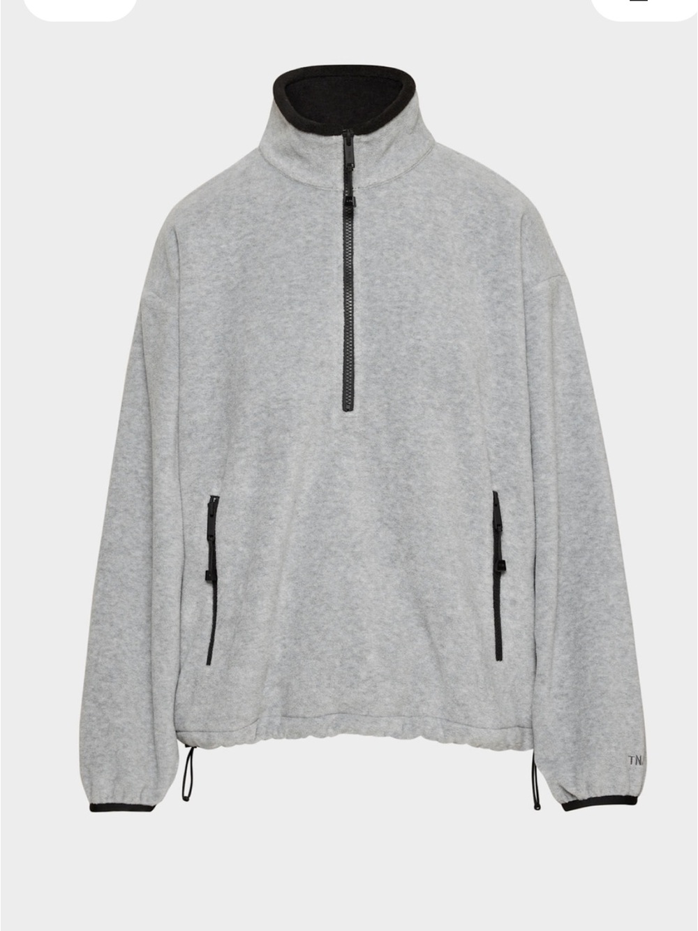 Aritzia TNA Mellow Mockneck Fleece Heather Dover Grey, Size L